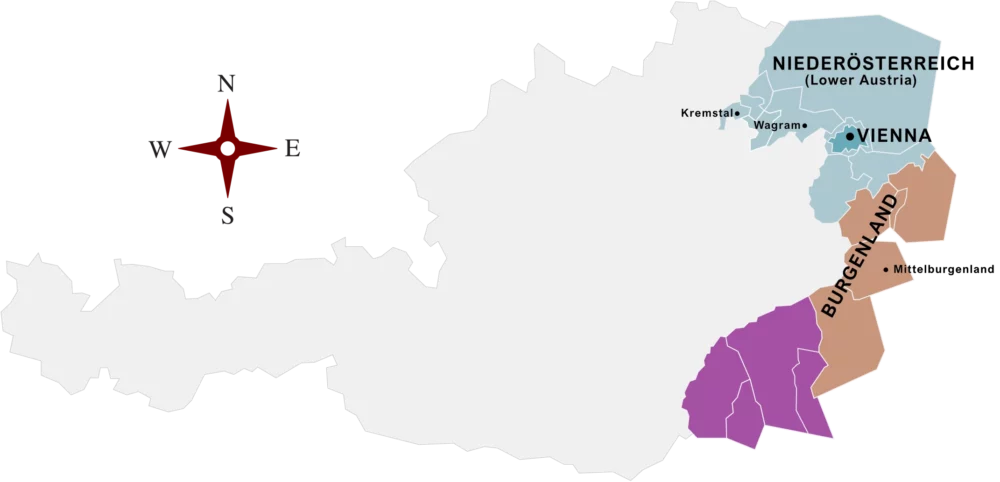 Austria Wines Map