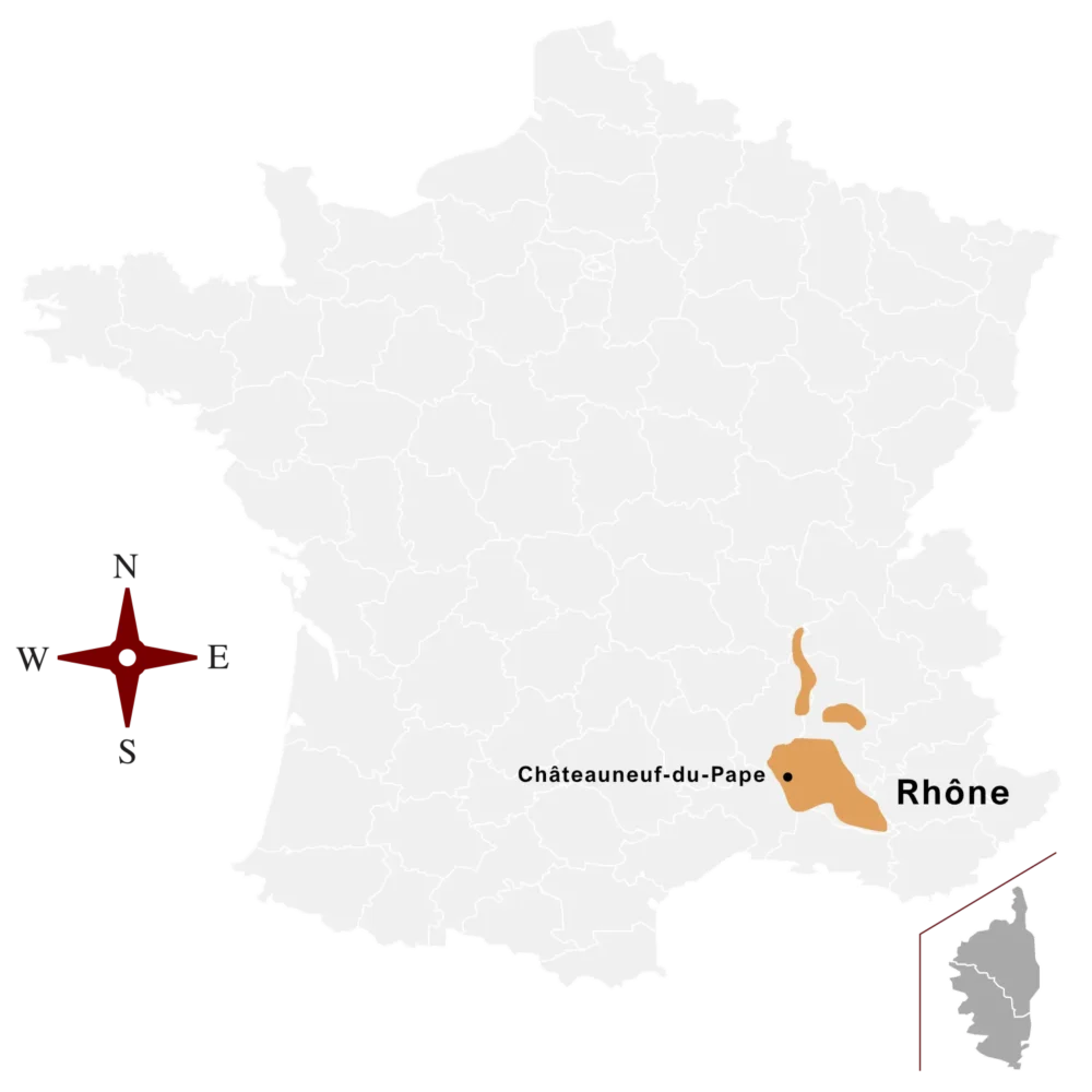 France map châteauneuf du pape