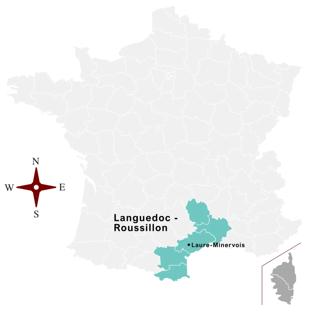 France map Languedoc LAURE MINERVOIS