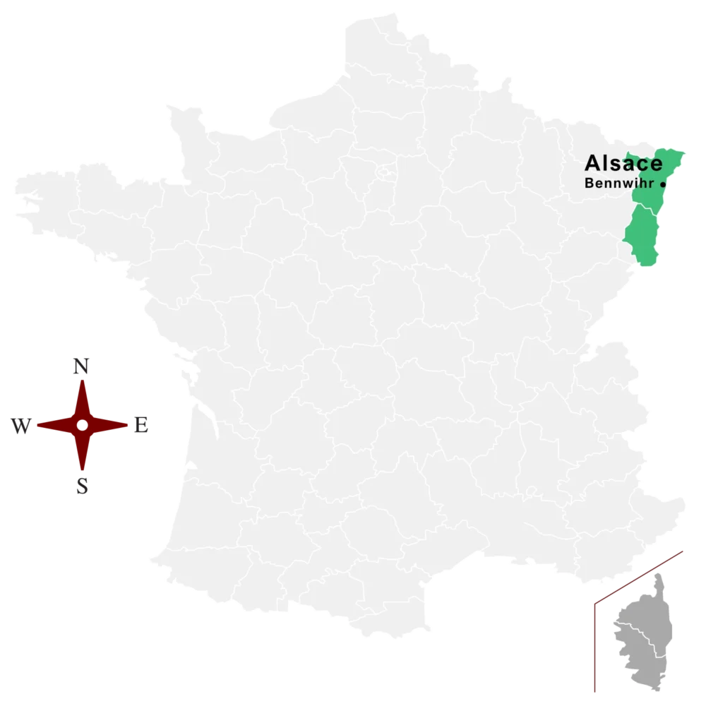 France map Alsace Bennwihr